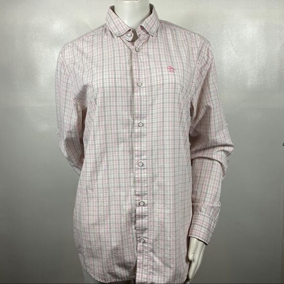 3for$20 Orginal Penguin Men’s Pink Plaid Sleeve Button Down Shirt Size: Medium - Picture 1 of 8